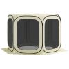 11 x 11ft Pop Up Screen Tent, UPF50+ Portable Camping Gazebo Screen House with Carry Bag, Beige