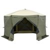 Pop Up Gazebo Tent, Pop-Up Screen Tent 6 Sided Canopy Sun Shelter with 6 Removable Privacy Wind Cloths & Mesh Windows