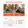Canvas Bell Tent, 4 Seasons 9.84 ft Yurt Tent for Camping with Stove Jack, Canvas Breathable Holds up to 3 People with Zipped Detachable Floor