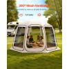 Screen House Tent, 12 x 11 ft, 10-12 Person Pop Up Screen Tent, Portable Screened in Canopy with Carry Bag, Netting Sides, Ground Stakes, for Garden