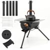 Portable Foldable Wood Burning Tent Stove with 5 Sections Chimney