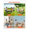 Folding Camping Table, Portable Roll Up Side Tables, Lightweight Aluminum Beach Table with Adjustable Height, Top Mesh Layer and Carry Bag