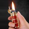 Vintage Trench Lighter,Pure Copper Cool Lighters,Reusable Windproof Antique Lighter,Soft Flame Kerosene Lighters for Collection Decorative Gift (B)