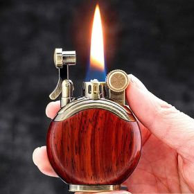 Vintage Trench Lighter,Pure Copper Cool Lighters,Reusable Windproof Antique Lighter,Soft Flame Kerosene Lighters for Collection Decorative Gift (B) (Model: A)
